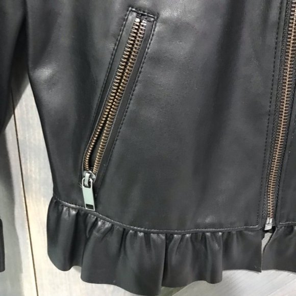 zara basic • cropped faux leather jacket • small - Picture 3 of 7